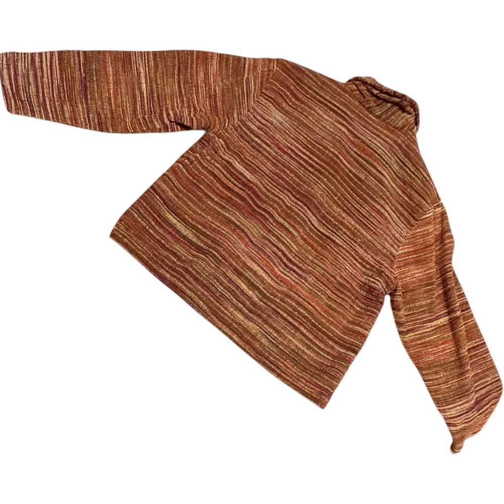 Vintage TanTrums Striped Chenille Jacket S Boho Art To Wear Textured Boxy 90s - Picture 10 of 14